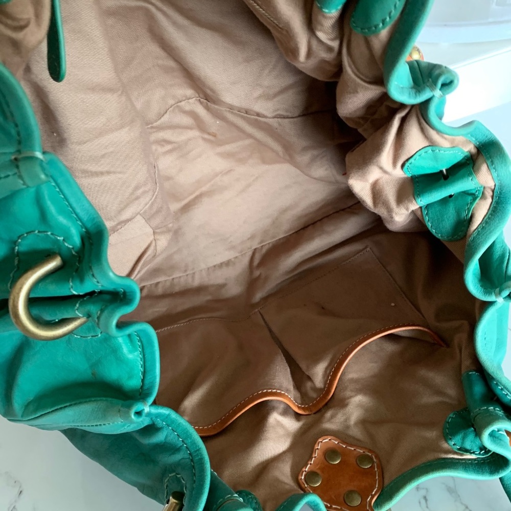 Frye Leather Hobo Bag-Green Blue - Picture 4 of 8